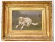 HST animal painting Nathalie Micas dog hunting spaniel golden frame nineteenth