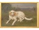 HST animal painting Nathalie Micas dog hunting spaniel golden frame nineteenth