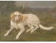 HST animal painting Nathalie Micas dog hunting spaniel golden frame nineteenth