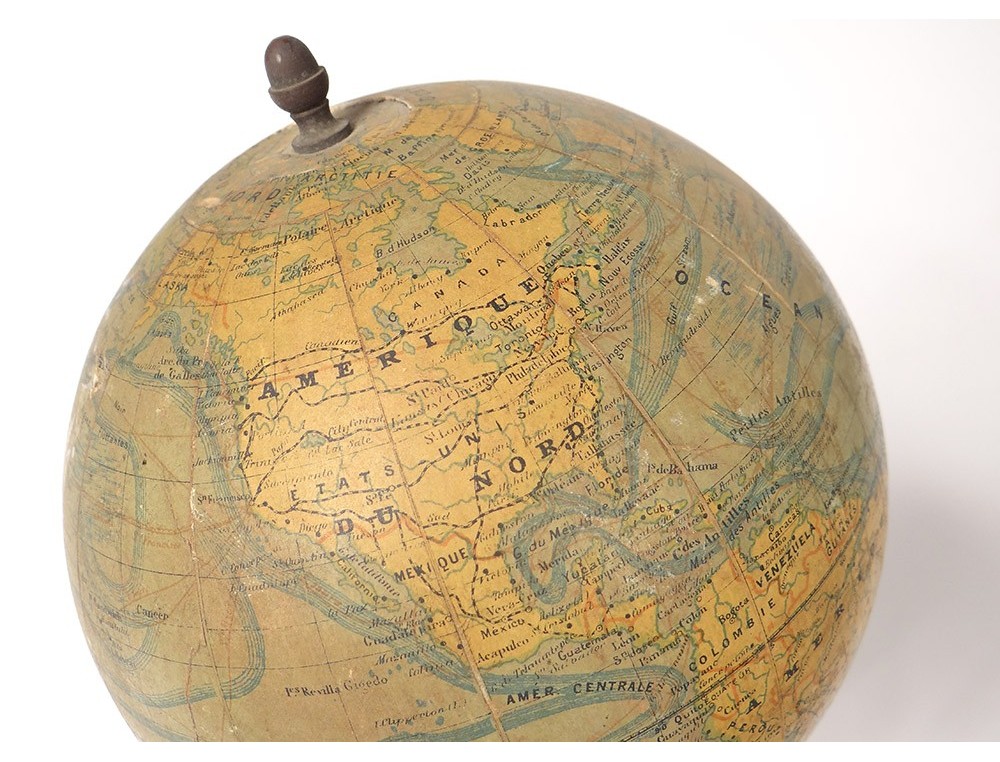 Globe Terrestre Mappemonde Noir Déco Bohème en vente en Ligne
