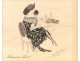 Woman drawing elegant Restaurant Marco Paris Vetel twentieth