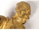 Pair carvings round-bump wood gilded cherubs angels cherub church XVII