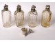 Necessary to smell perfume bottles solid silver lacquered wood cabinet XVIII
