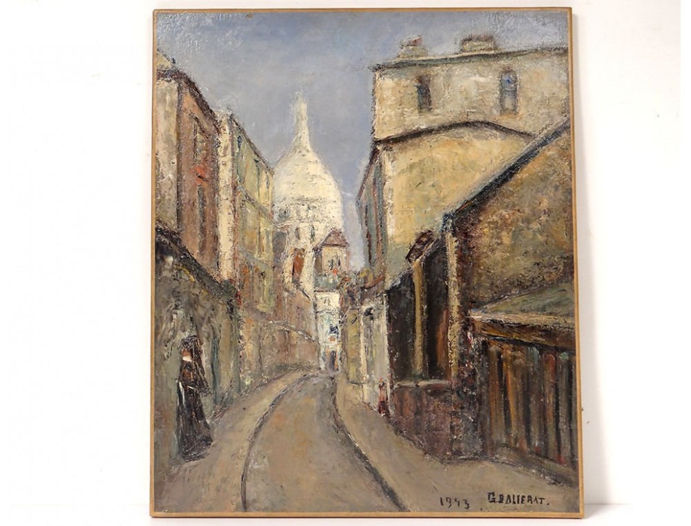 Tableau Huile Place Du Tertre Montmartre - Signé Jumeaux Jean Pierre - Original