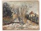 HST painting Georges Ballerat snowy landscape Bures-sur-Yvette Chevreuse twentieth