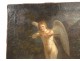 HST table angel cupid landscape forest flowers bow arrow eighteenth century