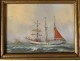 Small painting HSC portrait boat sailboat three-masted marine Uslet nineteenth