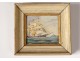 Small HSC miniature portrait boat sailboat three-master Navy Nordet nineteenth