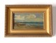 Small HSP table landscape edge seascape boats sailboats rocks nineteenth