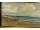 Small HSP table landscape edge seascape boats sailboats rocks nineteenth