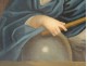 HST religious picture portrait Jesus Christ child cross globe eighteenth