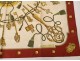 Square silk scarf Hermès Paris Saddle with floral lily cover Vintage 90cm
