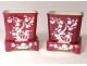 Pair planter planters earthenware Minton flowers cherry nineteenth