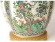 Lamp pot covered Chinese porcelain potiche flowers bronze birds nineteenth