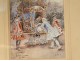 Watercolor pair elegant characters carriages Belle Epoque Izard nineteenth