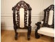 Pair large armchairs carved wood Italy Venice baroque grape vine nineteenth