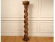 Large decorative column carved wood twisted capital seventeenth century