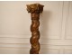 Large decorative column carved wood twisted capital seventeenth century