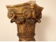 Large decorative column carved wood twisted capital seventeenth century