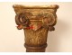 Large decorative column carved wood twisted capital seventeenth century