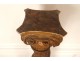 Large decorative column carved wood twisted capital seventeenth century