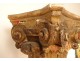 Large decorative column carved wood twisted capital seventeenth century