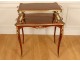 Louis XV tea table 2 trays inlaid bronze cubes Napoleon III nineteenth