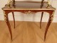 Louis XV tea table 2 trays inlaid bronze cubes Napoleon III nineteenth
