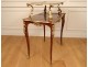 Louis XV tea table 2 trays inlaid bronze cubes Napoleon III nineteenth