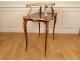 Louis XV tea table 2 trays inlaid bronze cubes Napoleon III nineteenth