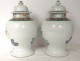 Pair Large China Enamel Pottery Green Family Kangxi XVIIIth Character