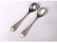 Pair of salt spoons solid silver Minerve 12gr Napoleon III nineteenth century