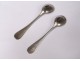 Pair of salt spoons solid silver Minerve 12gr Napoleon III nineteenth century