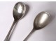 Pair of salt spoons solid silver Minerve 12gr Napoleon III nineteenth century