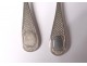 Pair of salt spoons solid silver Minerve 12gr Napoleon III nineteenth century