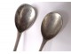 Pair of salt spoons solid silver Minerve 12gr Napoleon III nineteenth century