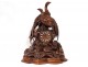 Large wooden carved pendulum Black Forest pheasant hen pheasant 75cm nineteenth