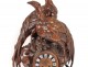 Large wooden carved pendulum Black Forest pheasant hen pheasant 75cm nineteenth