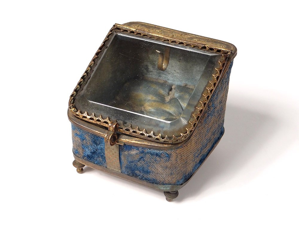 Porte-montre De Gousset Napoléon III Décor Chasse à Courre - Coffret Verre Biseauté