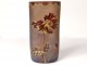 Enamelled glass vase Montjoye flowers poppy foliage Art Nouveau XIXth century