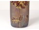 Enamelled glass vase Montjoye flowers poppy foliage Art Nouveau XIXth century