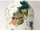 Baluster vase Chinese porcelain lions dogs Fô flowers China 19th century