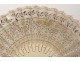 Fan embroidery sequins garlands carved handle nineteenth century