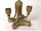 Candlestick 2 lights gilt bronze screen garlands foliage Napoleon III nineteenth