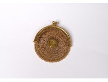 Wallet purse solid gold 18 carat head eagle monogram 23,6gr nineteenth