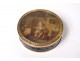 Round box solid gold 18 carats scales miniature gallant scene late eighteenth