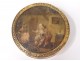 Round box solid gold 18 carats scales miniature gallant scene late eighteenth