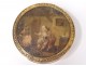 Round box solid gold 18 carats scales miniature gallant scene late eighteenth