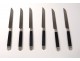 Set 24 knives ebony handle 6 blades silver ferrules shield XIXth