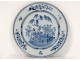Large porcelain dish Company India China white-blue garden Kangxi XVIII